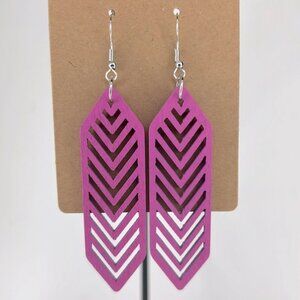 Wooden Hollow Design Dangle Earrings